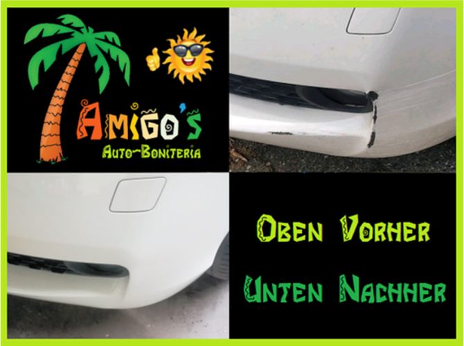 Spot-Repair an der Stoßstange vorne links inklusive Beilackierung beim 1er BMW